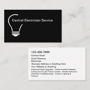 Nouvelles cartes de visite de service d'électricie