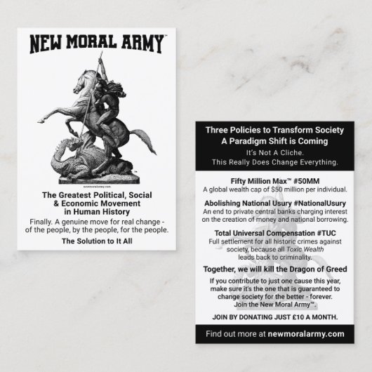 Nouvelles cartes d'information Moral Army™ (100) (Devant / Derrière)