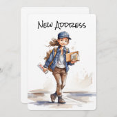 Nouvelles cartes Faire-part de déplacement d'adres (Devant / Derrière)