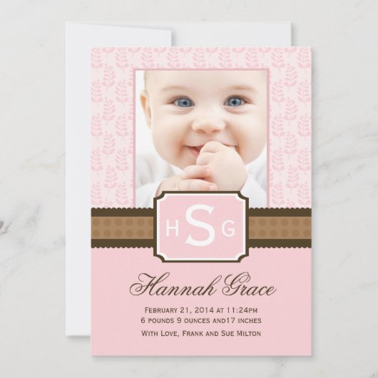 Nouvelles cartes Faire-part pour bébés (Devant)