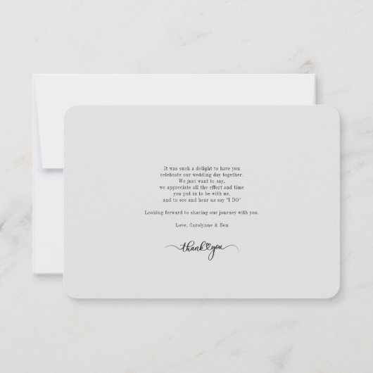 Nouvelles mariées Modern Couple Photo Carte de rem (Dos)