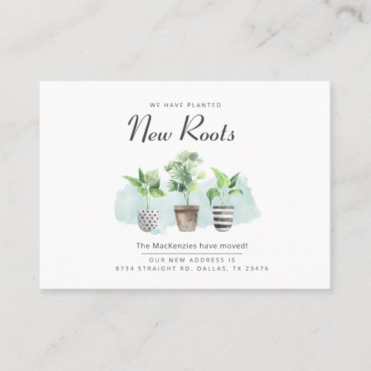 Nouvelles racines Changement d'adresse Faire-part (Devant)