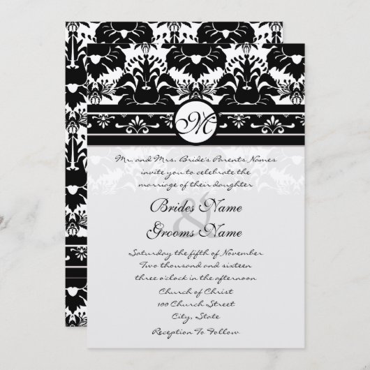 Nouvelles tailles Faire-part de mariage de torsade (Devant / Derrière)