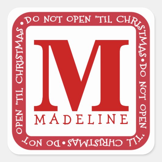 N'Ouvrez Pas Jusqu'À Noël Personnaliser Sticker Ca (Devant)