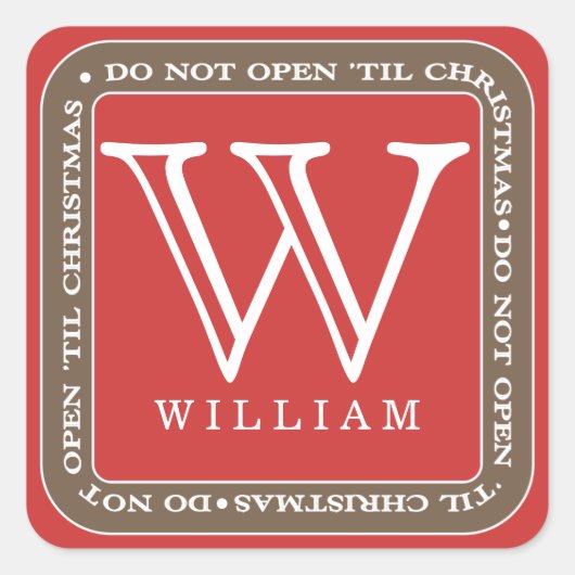 N'Ouvrez Pas Jusqu'À Noël Personnaliser Sticker Ca (Devant)