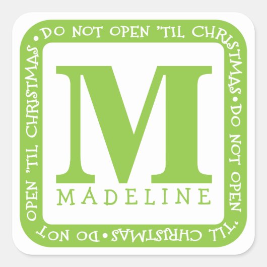 N'Ouvrez Pas Jusqu'À Noël Personnaliser Sticker Ca (Devant)