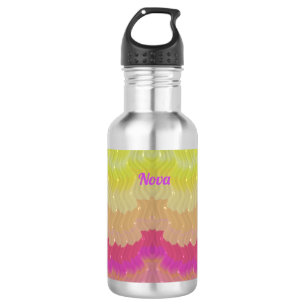 NOVA ~ Geel beige Paarse roze Waterfles