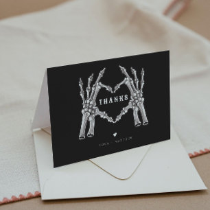 NOVA Halloween Gothic Skull Heart Hands Hartelijk Bedankkaart