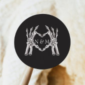 NOVA Halloween Skeleton Heart Hands Wedding Ronde Sticker