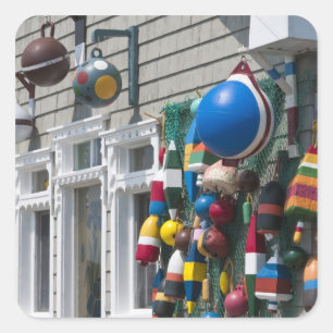 Nova Scotia, Canada. Boei winkel in Blue Rocks in Vierkante Sticker