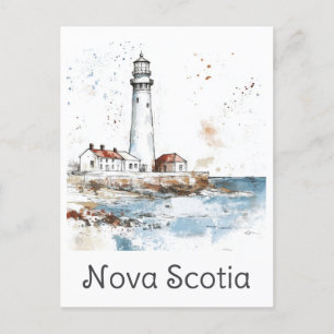 Nova Scotia Canada Lighthouse Waterverf Reizen Briefkaart