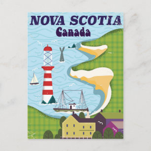 Nova Scotia Canada Oude Reisposter Briefkaart