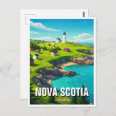 Nova Scotia Canada Reizen Briefkaart (Voorkant / Achterkant)