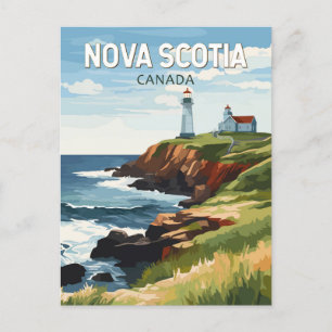 Nova Scotia Canada Travel Art Vintage Briefkaart