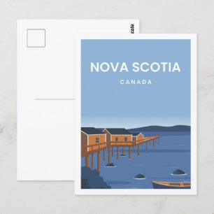 Nova Scotia Canada Travel Place Illustratie Briefkaart