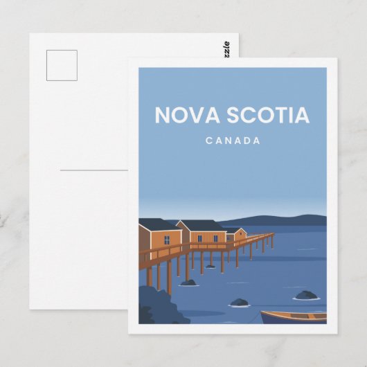 Nova Scotia Canada Travel Place Illustratie Briefkaart (Voorkant / Achterkant)