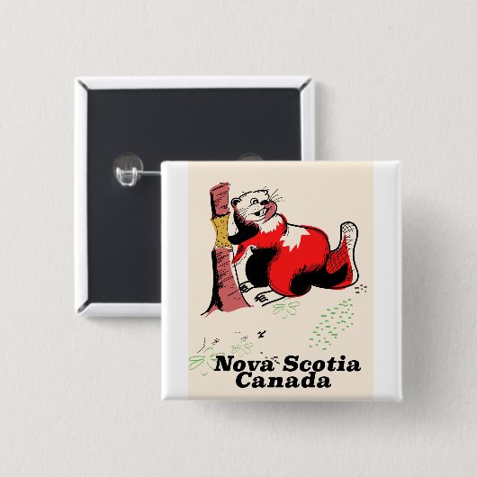 Nova Scotia canada Vierkante Button 5,1 Cm (Voorkant /achterkant)