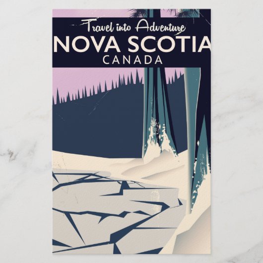 Nova Scotia, Canadese reisposter voor vakanties. Briefpapier (Voorkant)