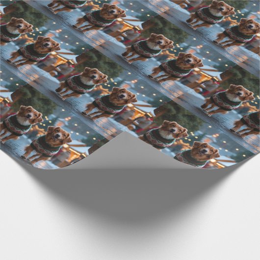 Nova Scotia Duck Toller Christmas Snow Holiday Cadeaupapier (Hoek)