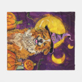 Nova Scotia Duck Toller Halloween Witch Pumpkin Fleece Deken (Voorkant (Horizontaal))
