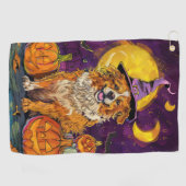 Nova Scotia Duck Toller Halloween Witch Pumpkin Golfhanddoek (Horizontaal)