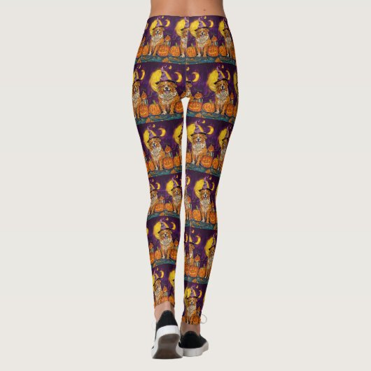 Nova Scotia Duck Toller Halloween Witch Pumpkin Leggings (Achterkant)