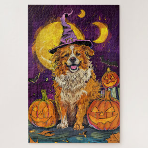 Nova Scotia Duck Toller Halloween Witch Pumpkin Legpuzzel