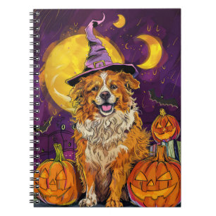 Nova Scotia Duck Toller Halloween Witch Pumpkin Notitieboek
