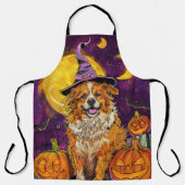 Nova Scotia Duck Toller Halloween Witch Pumpkin Schort (Voorkant)