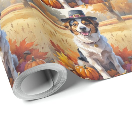 Nova Scotia Duck Toller Herfstbladeren Thanksgivin Cadeaupapier (Rol Hoek)