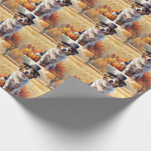 Nova Scotia Duck Toller Herfstbladeren Thanksgivin Cadeaupapier (Hoek)