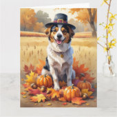 Nova Scotia Duck Toller Herfstbladeren Thanksgivin Kaart (Gele Bloem)