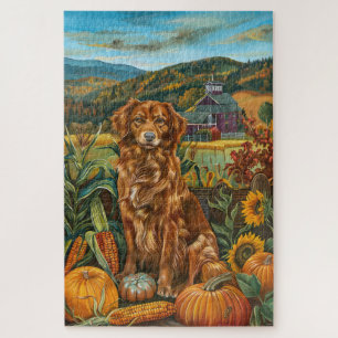 Nova Scotia Duck Toller Hond Herfst Dankzegging Legpuzzel