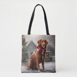 Nova Scotia Duck Toller-hond in Kerstsneeuw Draagtas