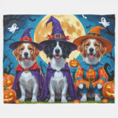 Nova Scotia Duck Toller Pompoen Halloween Grappig Fleece Deken (Voorkant (Horizontaal))