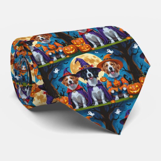 Nova Scotia Duck Toller Pompoen Halloween Grappig Stropdas (Opgerold)