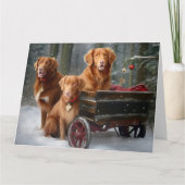 Nova Scotia Duck Toller Retriever Sneeuw Slede Kaart (Voorkant)