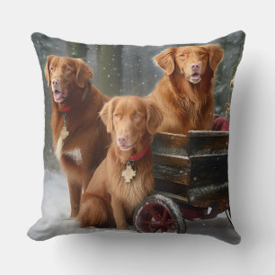 Nova Scotia Duck Toller Retriever Sneeuw slee Kussen