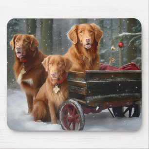 Nova Scotia Duck Toller Retriever Sneeuw slee Muismat