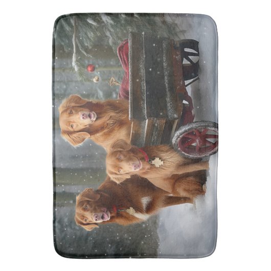 Nova Scotia Duck Toller Retriever Sneeuwslee Badmat (Voorkant Verticaal)
