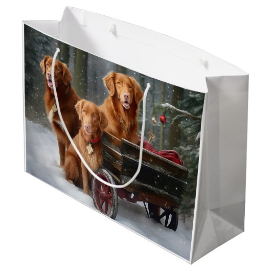 Nova Scotia Duck Toller Retriever Sneeuwslee Groot Cadeauzakje (Achterkant Gekanteld)