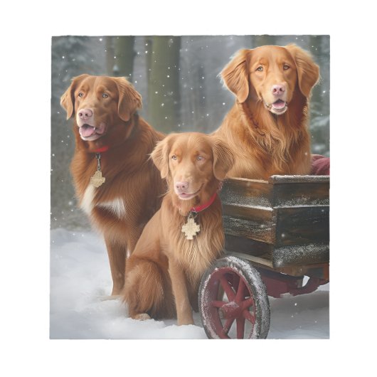Nova Scotia Duck Toller Retriever Sneeuwslee Notitieblok (Voorkant)