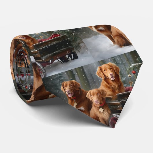 Nova Scotia Duck Toller Retriever Sneeuwslee Stropdas (Opgerold)