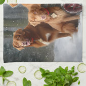 Nova Scotia Duck Toller Retriever Sneeuwslee Theedoek (Gevouwen)