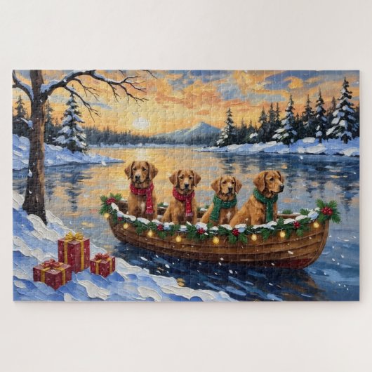 Nova Scotia Duck Tolling Retriever Christmas Boat Legpuzzel (Horizontaal)