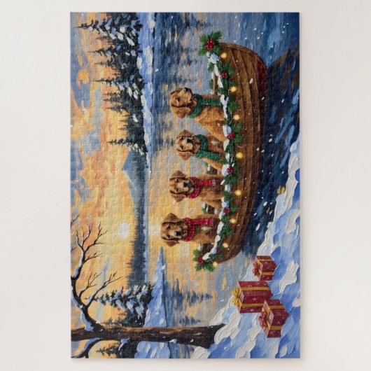 Nova Scotia Duck Tolling Retriever Christmas Boat Legpuzzel (Verticaal)