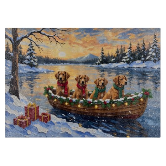 Nova Scotia Duck Tolling Retriever Christmas Boat Snijplank (Voorkant)