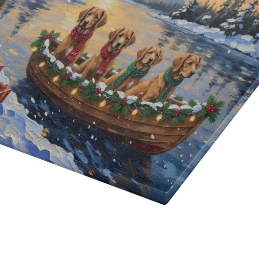 Nova Scotia Duck Tolling Retriever Christmas Boat Snijplank (Hoek)