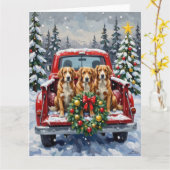 Nova Scotia Duck Tolling Retriever Christmas Red Kaart (Gele Bloem)