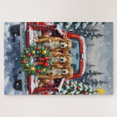 Nova Scotia Duck Tolling Retriever Christmas Red Legpuzzel (Horizontaal)